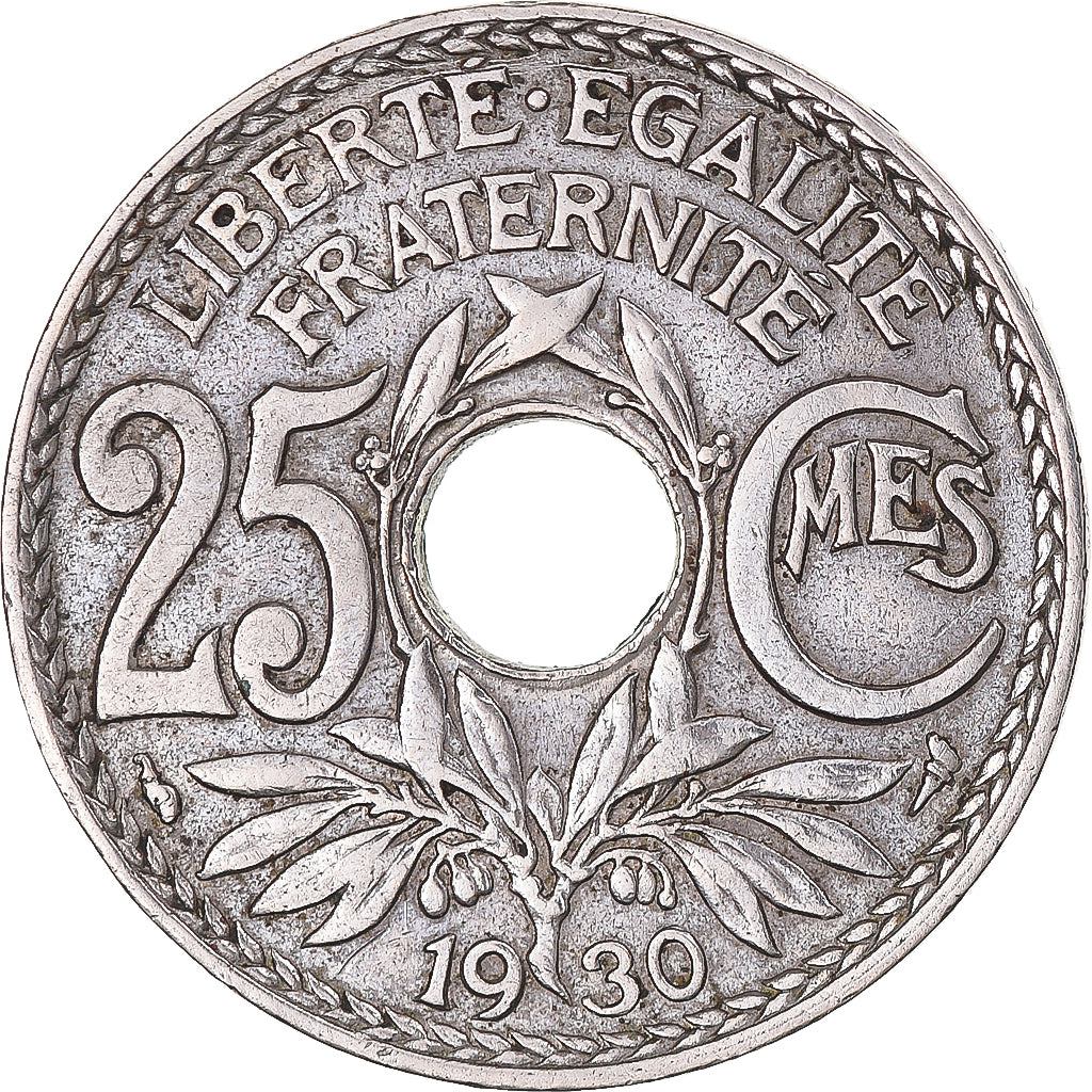 Münze, Frankreich, Lindauer, 25 Centimes, 1930, SS, Kupfer-Nickel, KM:867a