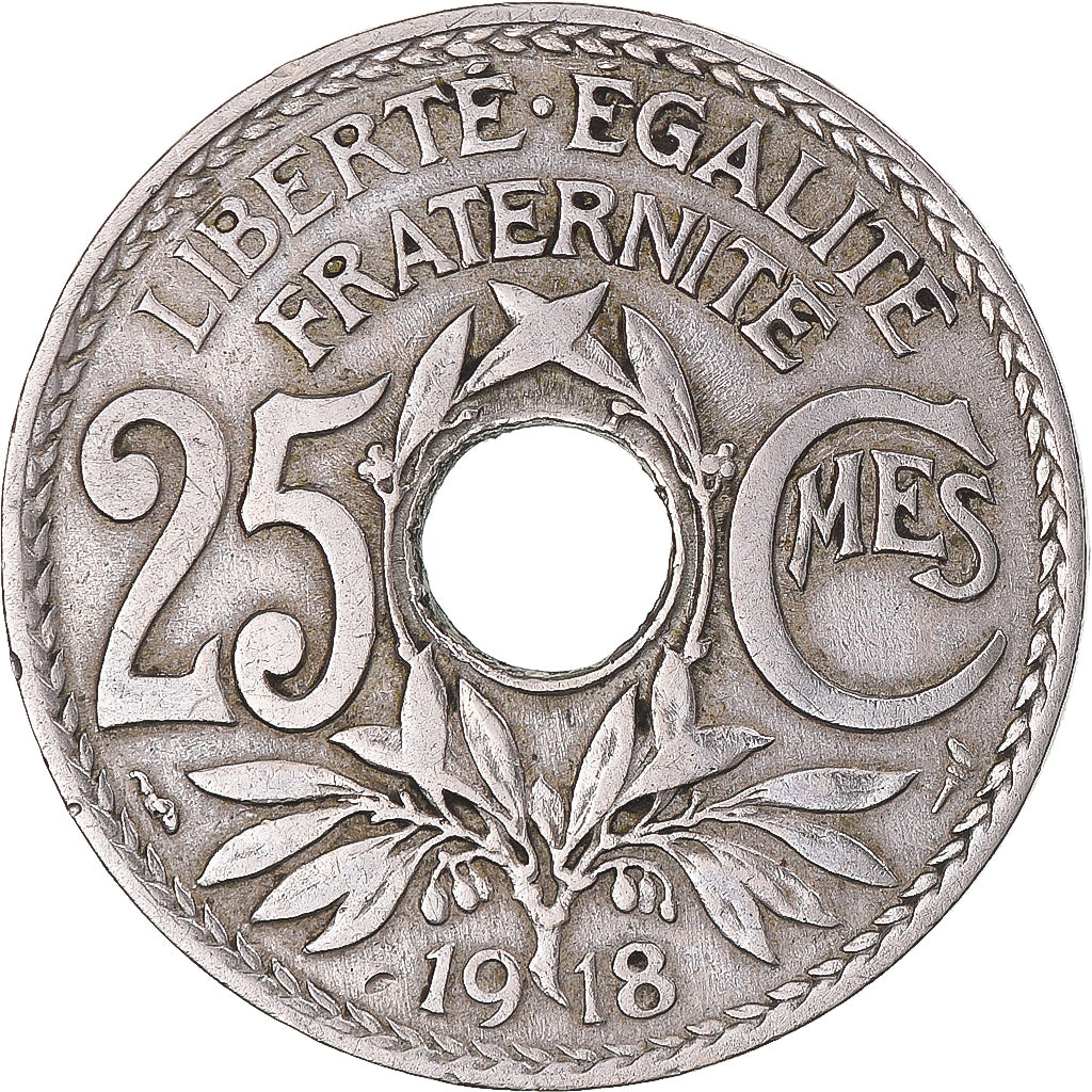 Coin, France, Lindauer, 25 Centimes, 1918, EF(40-45), Copper-nickel, KM:867a
