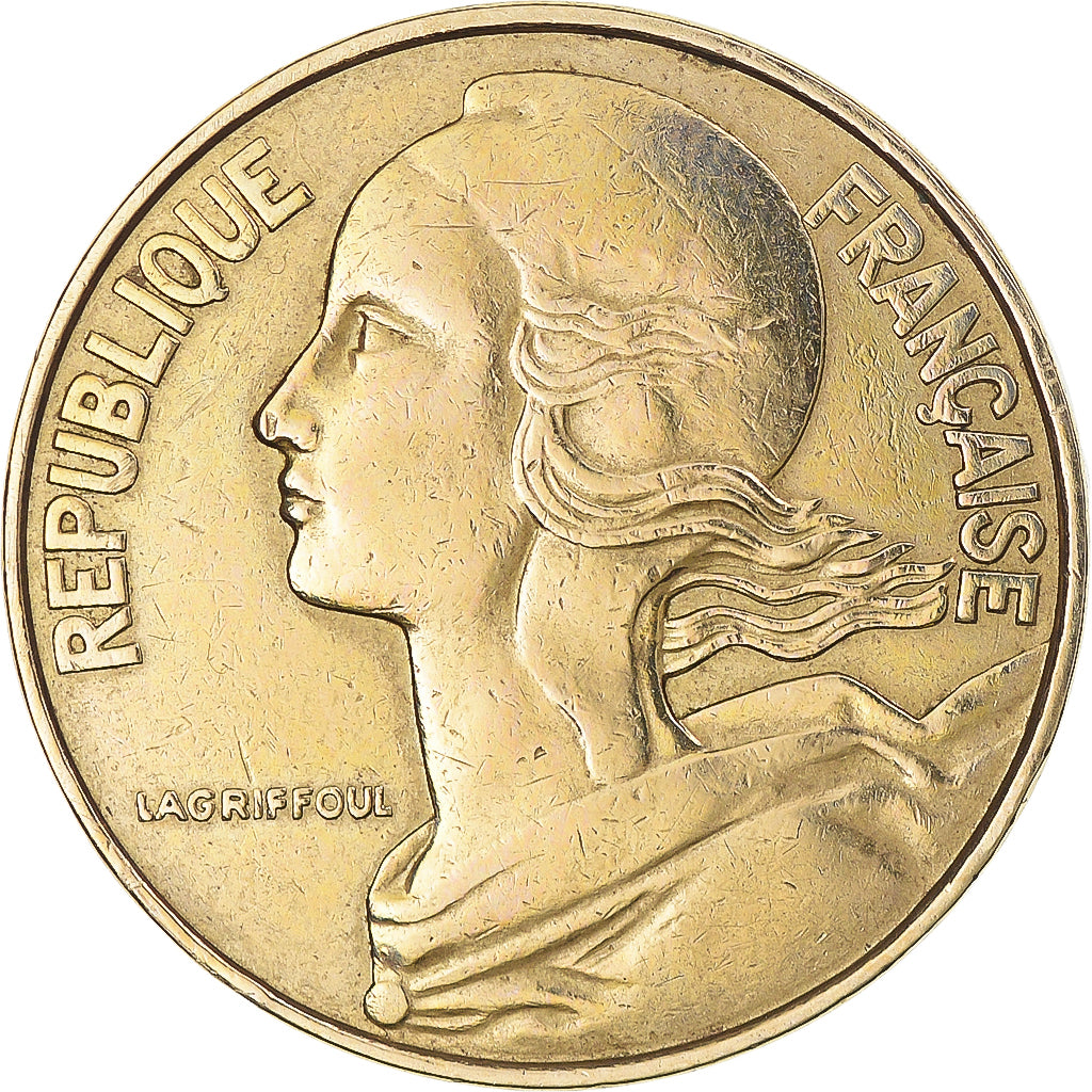Moneta, Francja, Marianne, 20 Centimes, 1975, Paris, EF(40-45), Aluminium-Brąz