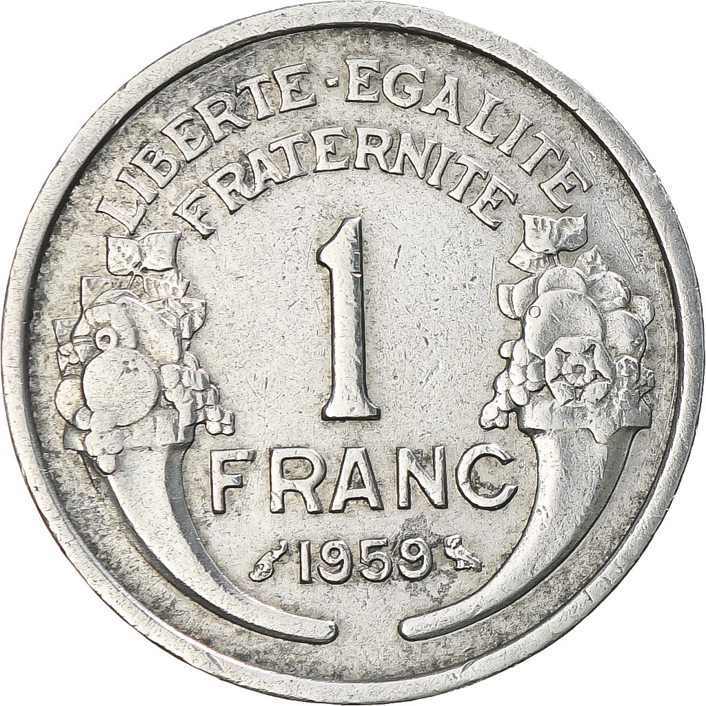 Moneda, Francia, Morlon, Franc, 1959, Paris, MBC, Aluminio, KM:885a.1