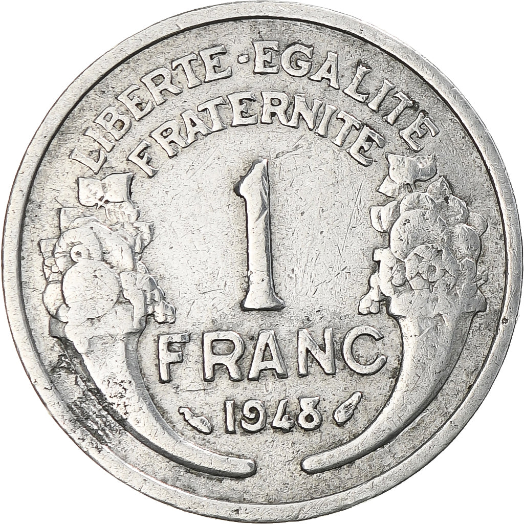 Moneta, Francja, Morlon, Franc, 1948, Paris, VF(20-25), Aluminium, KM:885a.1