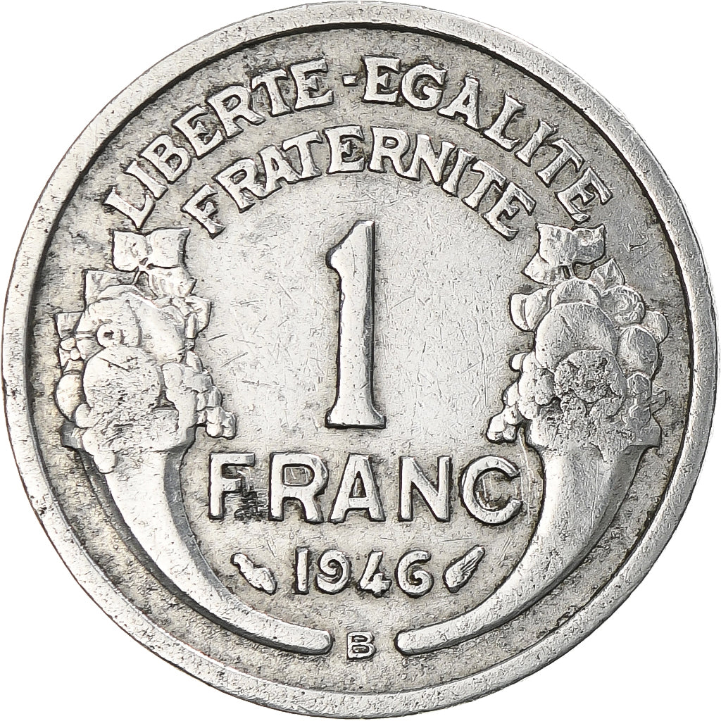 Moneta, Francja, Morlon, Franc, 1946, Beaumont - Le Roger, VF(30-35), Aluminium