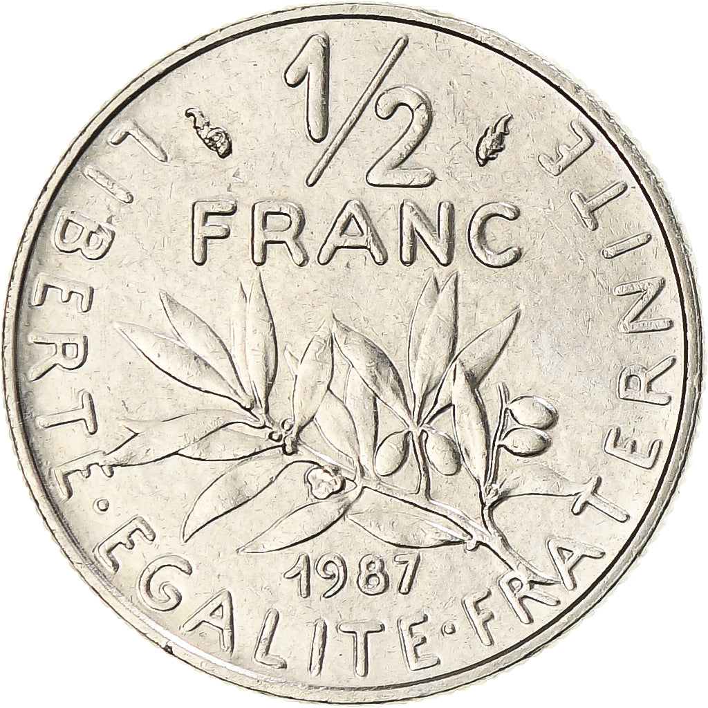 Moneda, Francia, Semeuse, 1/2 Franc, 1987, Paris, MBC, Níquel, KM:931.1