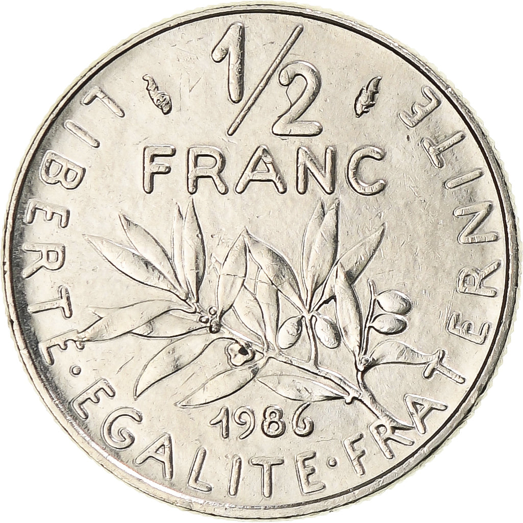 Moneda, Francia, Semeuse, 1/2 Franc, 1986, Paris, EBC+, Níquel, KM:931.1