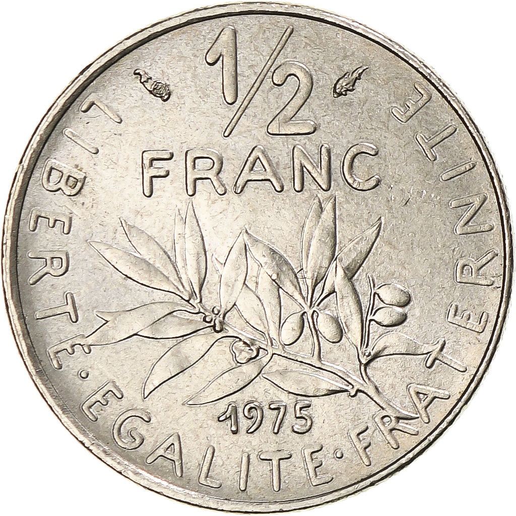 Moneda, Francia, Semeuse, 1/2 Franc, 1975, Paris, EBC, Níquel, KM:931.1