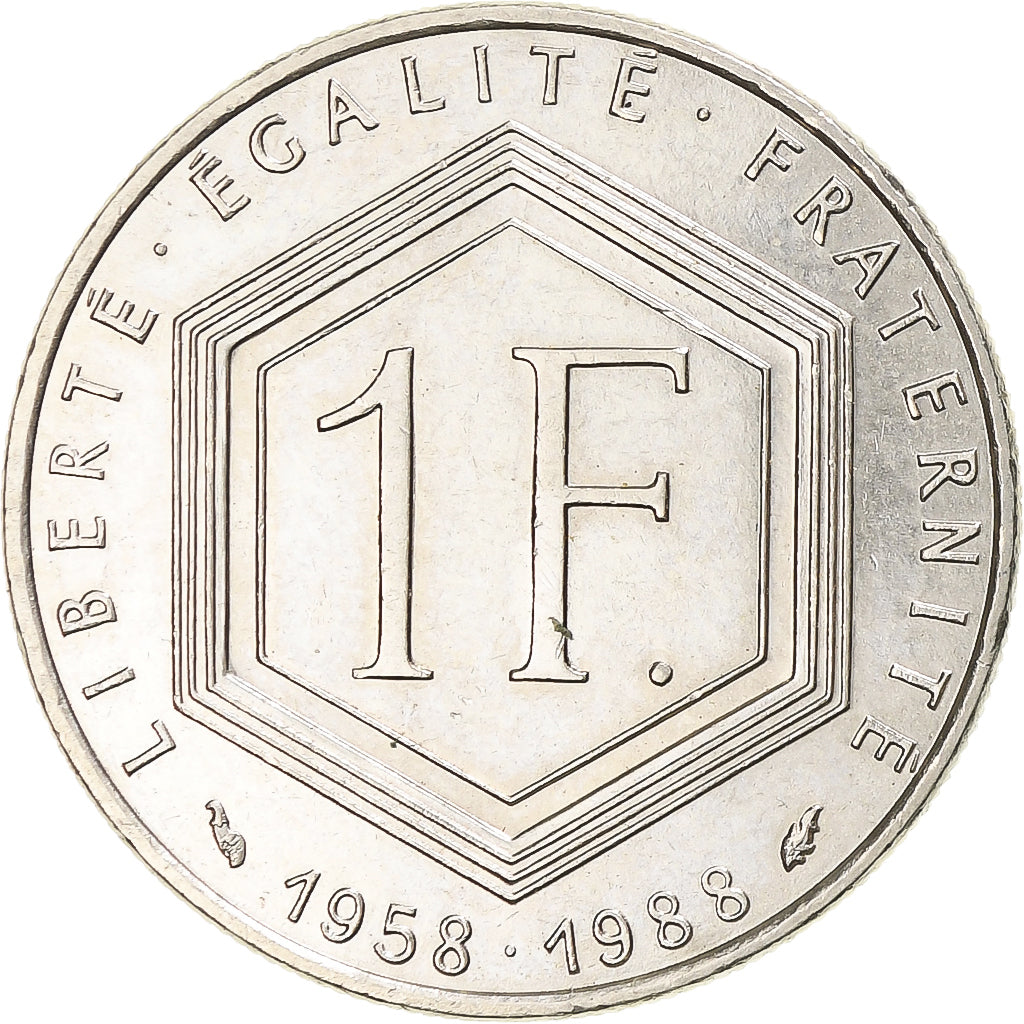 Munten, Frankrijk, Charles de Gaulle, Franc, 1988, Paris, PR, Nickel, KM:963