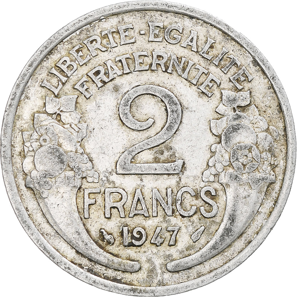 Munten, Frankrijk, Morlon, 2 Francs, 1947, Paris, FR+, Aluminium, KM:886a.1