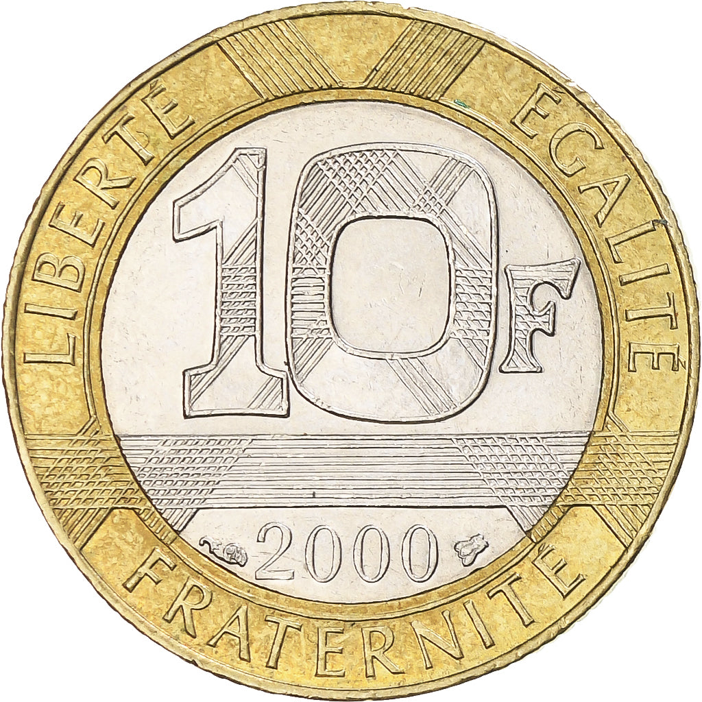 Coin, France, Génie, 10 Francs, 2000, Paris, AU(50-53), Bi-Metallic, KM:964.1
