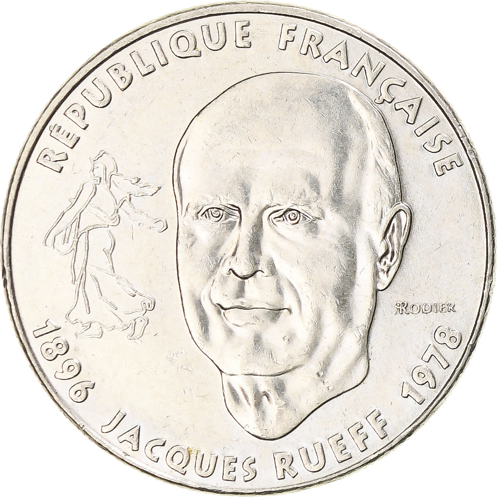 Münze, Frankreich, Jacques Rueff, Franc, 1996, Paris, SS+, Nickel, KM:1160