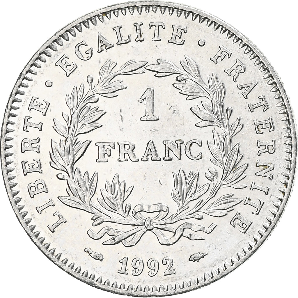 Moneda, Francia, République, Franc, 1992, Paris, MBC+, Níquel, KM:1004.1