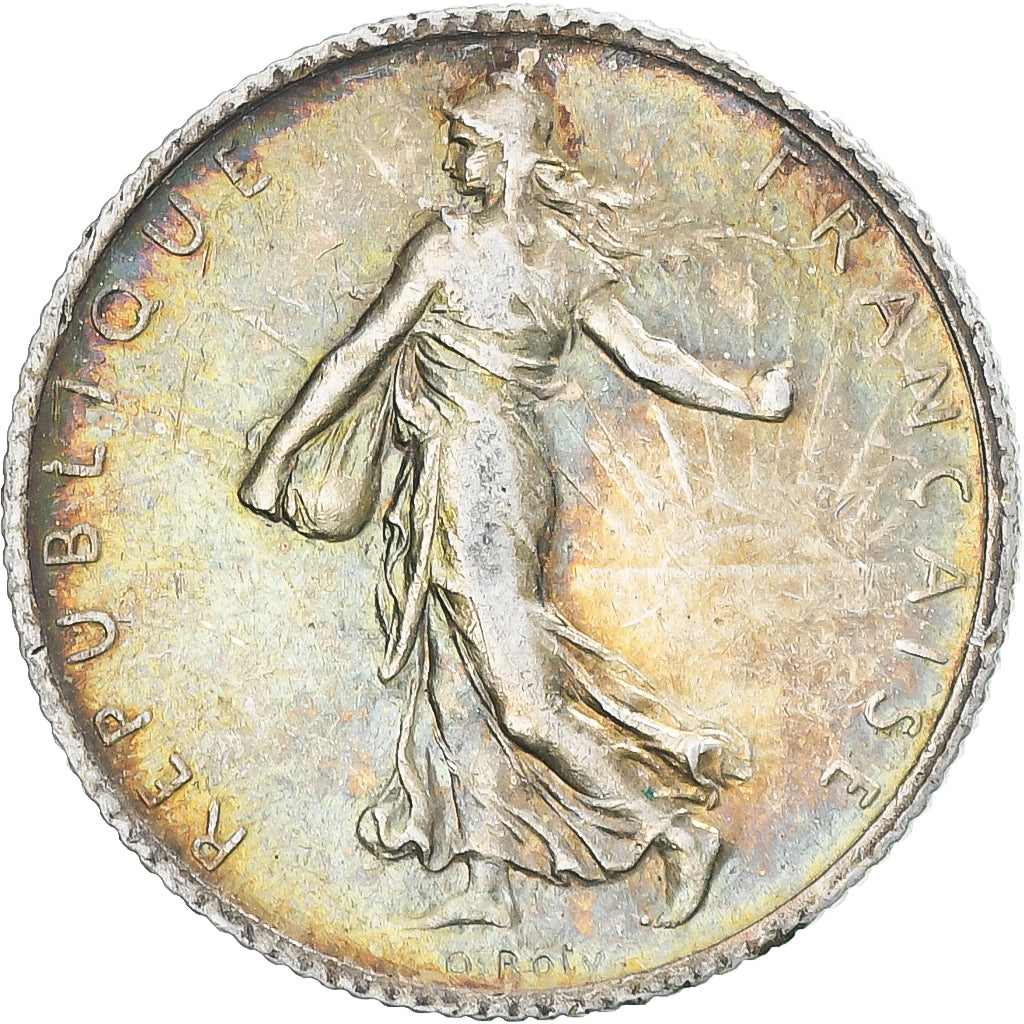 Moeda, França, Semeuse, Franc, 1914, Paris, EF(40-45), Prata, KM:844.1