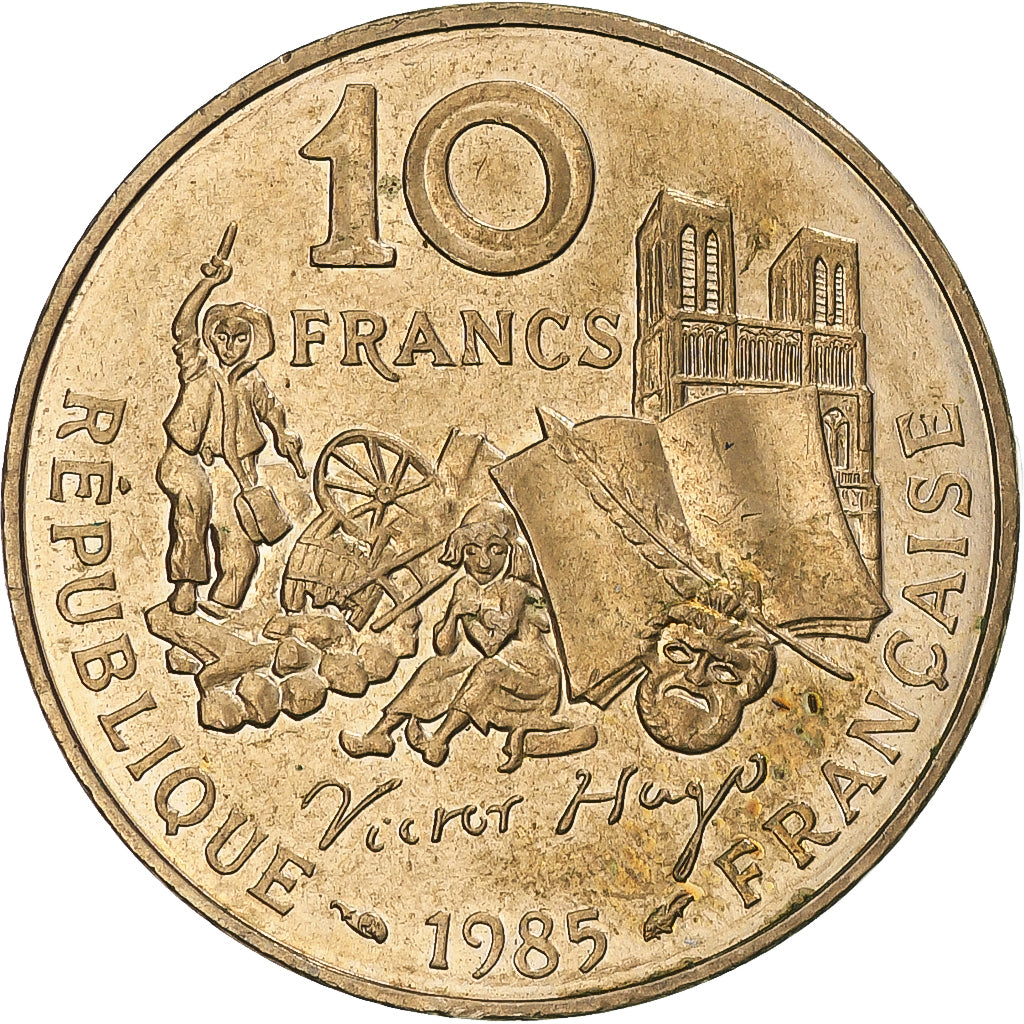 Coin, France, Victor Hugo, 10 Francs, 1985, Pessac, Tranche A, AU(50-53)
