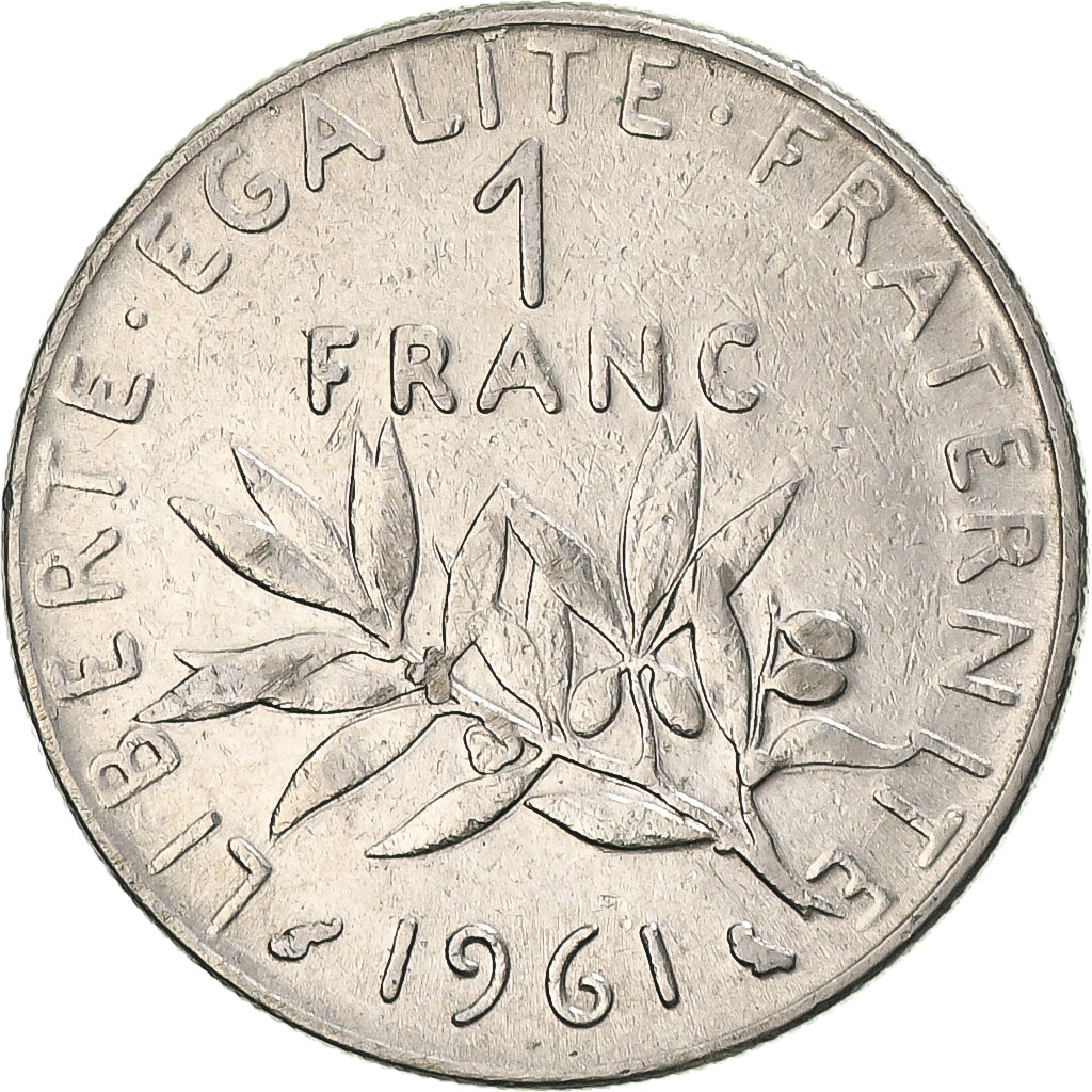 Moneda, Francia, Semeuse, Franc, 1961, Paris, BC+, Níquel, KM:925.1