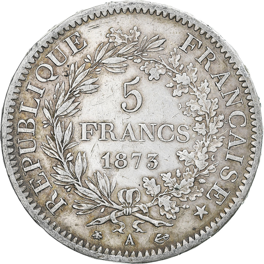 Coin, France, Hercule, 5 Francs, 1873, Paris, EF(40-45), Silver, KM:820.1