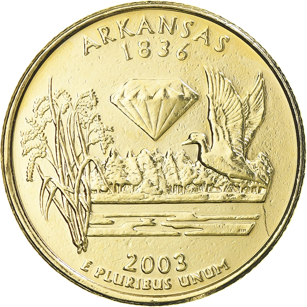 Moneda, Estados Unidos, Arkansas, Quarter, 2003, U.S. Mint, Philadelphia