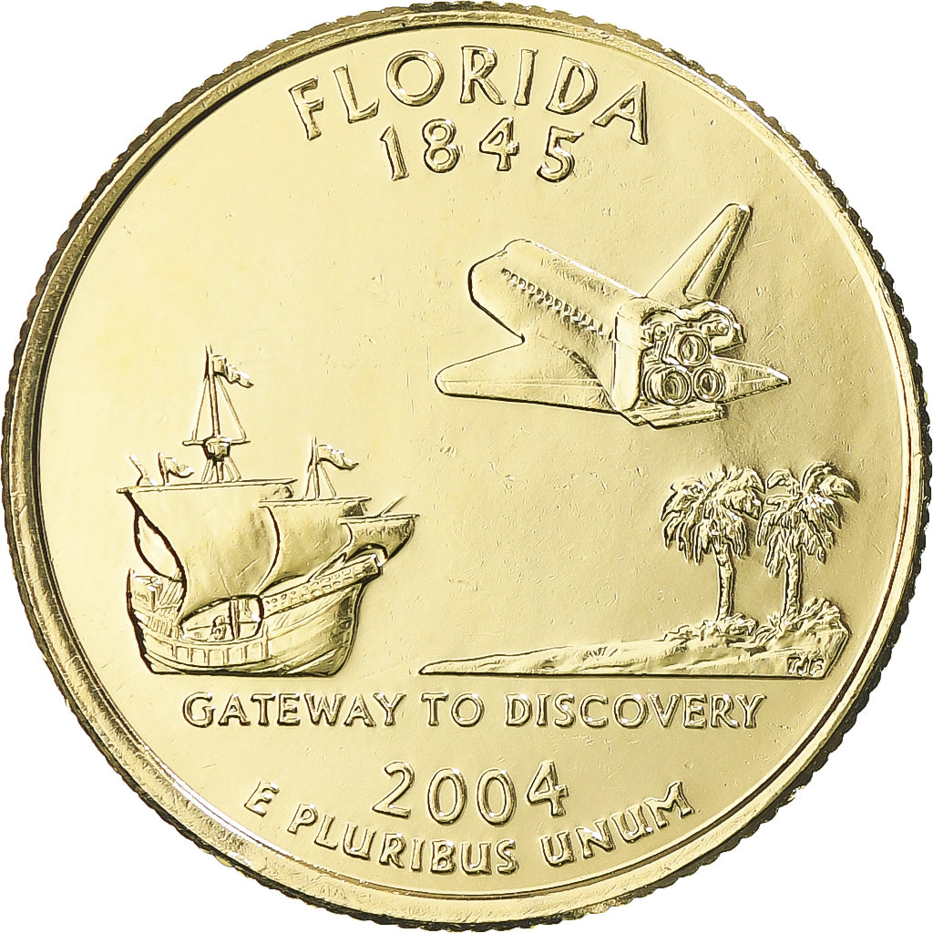Moneta, Stati Uniti, Florida, Quarter, 2004, U.S. Mint, Denver, golden, SPL