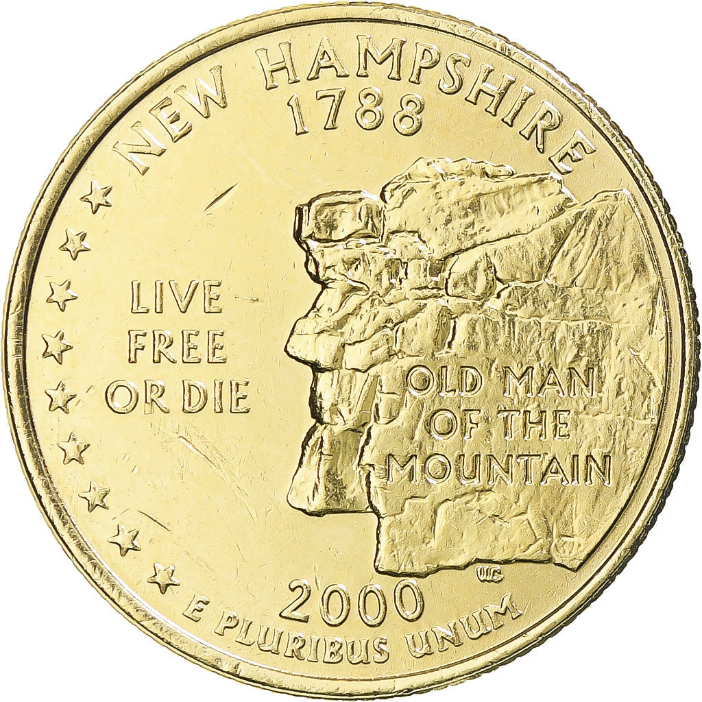 Munten, Verenigde Staten, New Hampshire, Quarter, 2000, U.S. Mint, Denver
