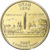 Coin, United States, Utah, Quarter, 2007, U.S. Mint, Denver, golden, MS(63)