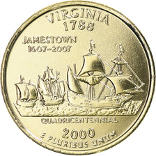 Moneta, Stati Uniti, Virginia, Quarter, 2000, U.S. Mint, Philadelphia, golden