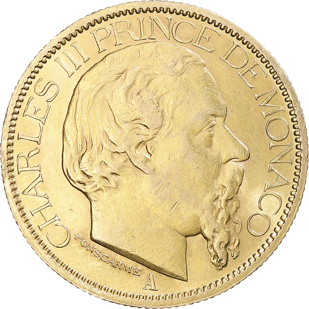 Monaco, Charles III, 100 Francs, Cent, 1884, Paris, Gold, AU(55-58), KM:99