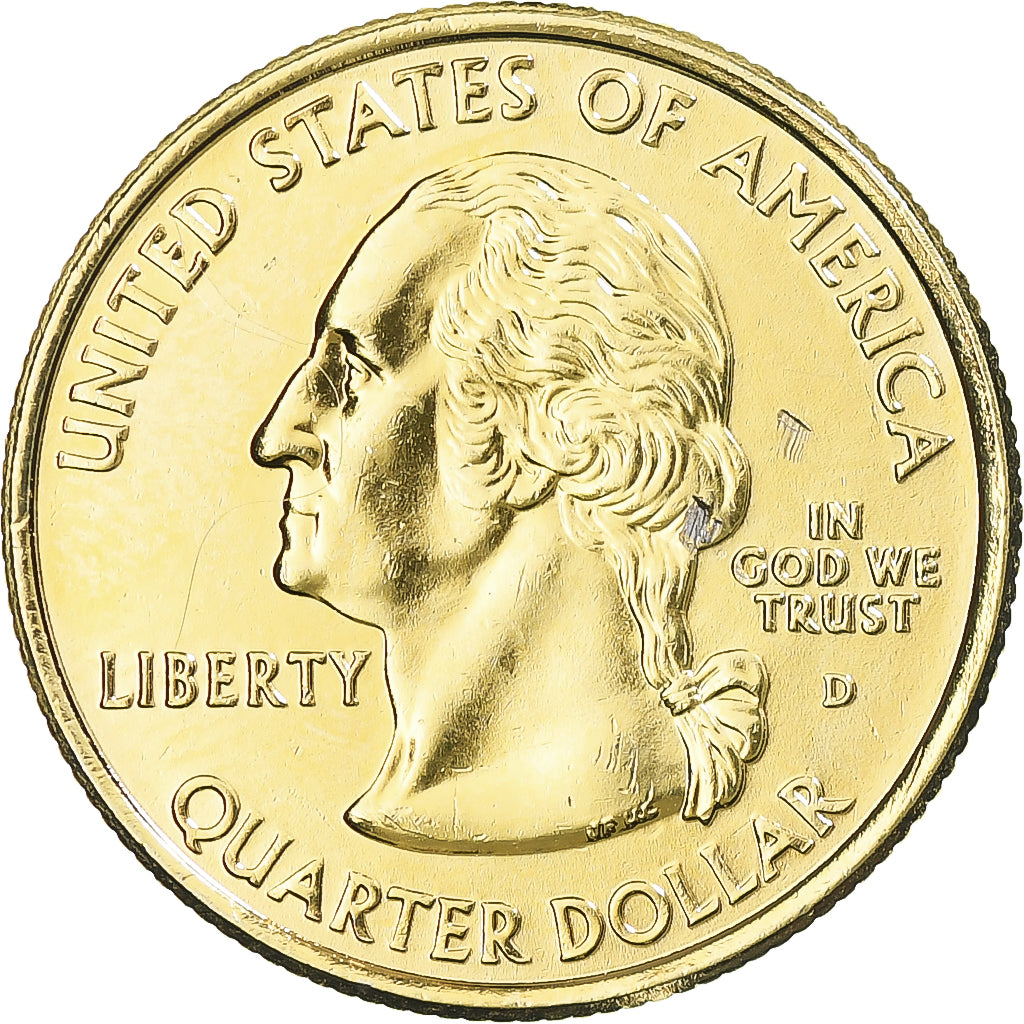 Moneda, Estados Unidos, New Mexico, Quarter, 2008, U.S. Mint, Dahlonega, golden