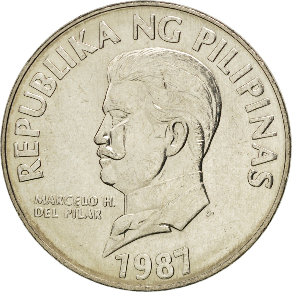 PHILIPPINES, 50 Sentimos, 1987, KM #242.1, MS(63), Copper-Nickel, 25, 6.18