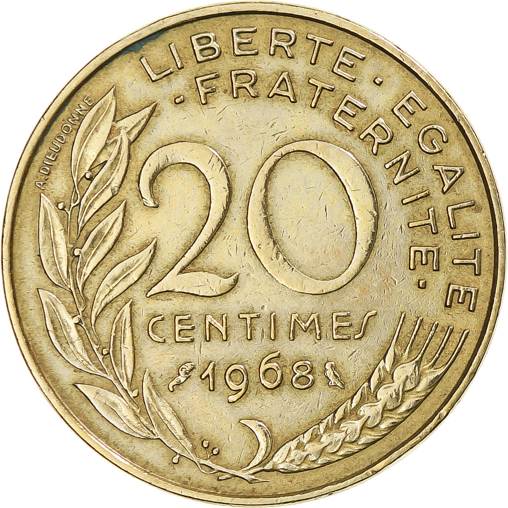 Münze, Frankreich, Marianne, 20 Centimes, 1968, Paris, S+, Aluminum-Bronze