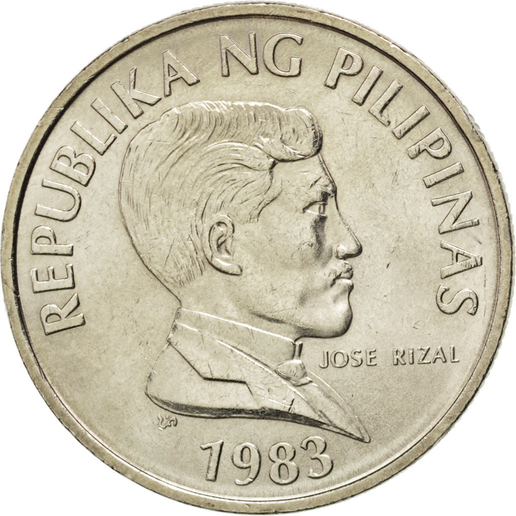 PHILIPPINES, Piso, 1983, KM #243.1, MS(63), Copper-Nickel, 29, 9.56