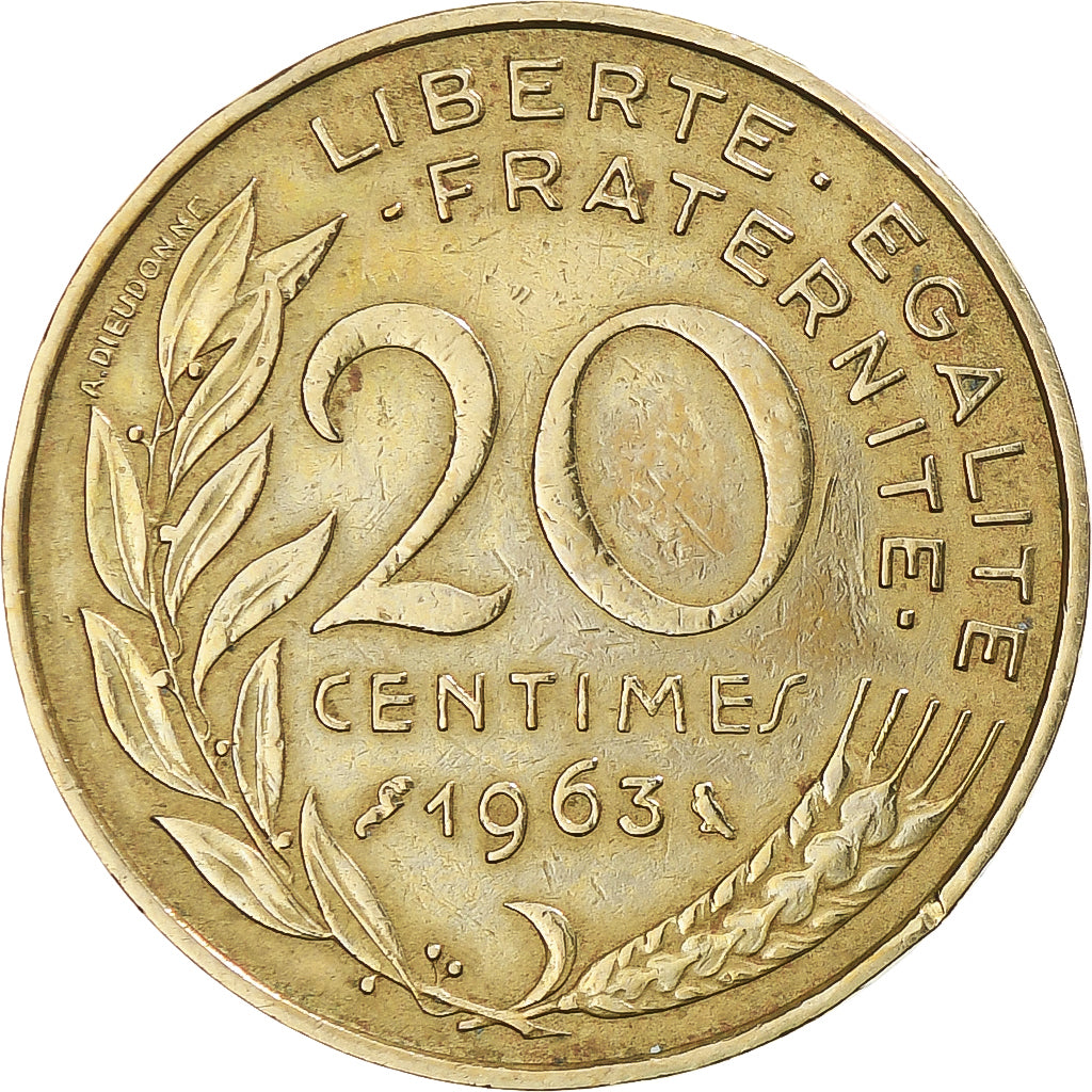 Moneta, Francia, Marianne, 20 Centimes, 1963, Paris, MB+, Alluminio-bronzo
