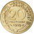 Moeda, França, Marianne, 20 Centimes, 1989, Paris, EF(40-45), Alumínio-Bronze