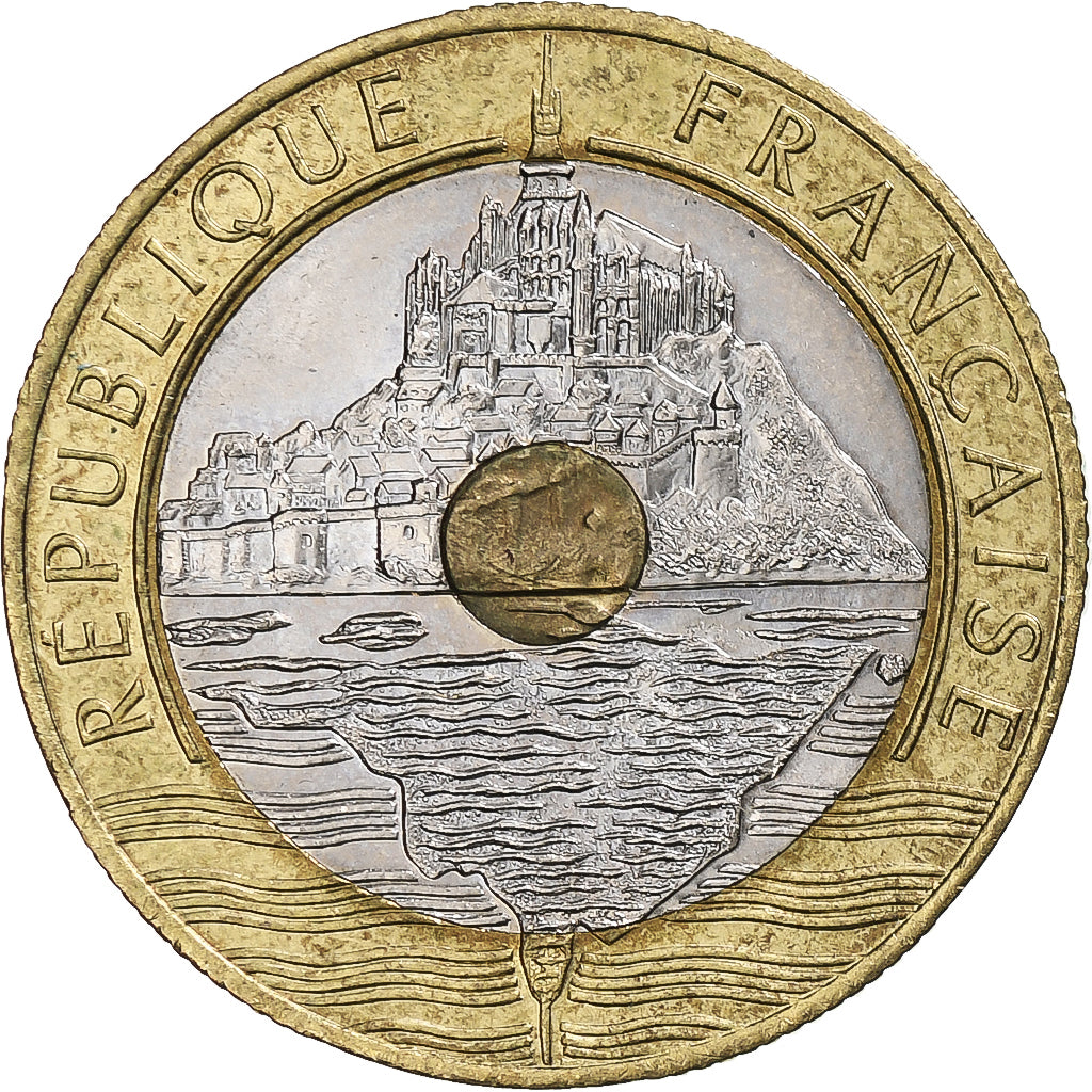 Munten, Frankrijk, Mont Saint Michel, 20 Francs, 1992, Paris, PR, Tri-Metallic