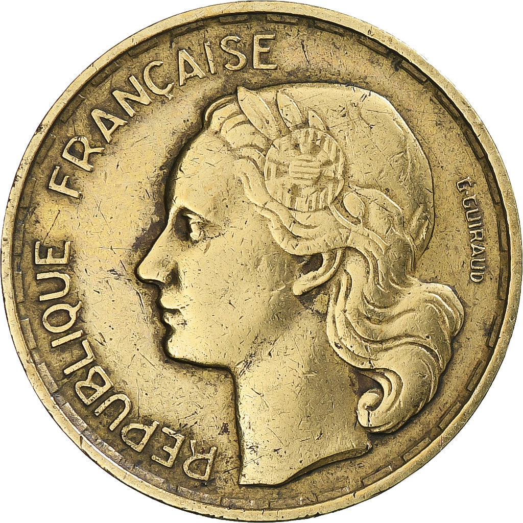 Monnaie, France, Guiraud, 20 Francs, 1952, Paris, TB+, Bronze-Aluminium