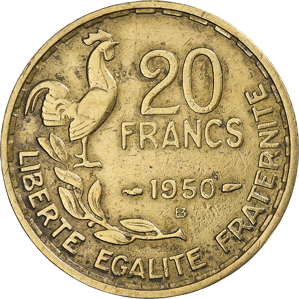 Munten, Frankrijk, Guiraud, 20 Francs, 1950, Beaumont - Le Roger, FR