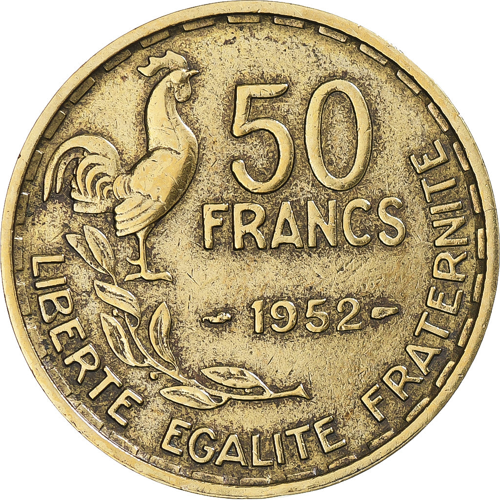 Monnaie, France, Guiraud, 50 Francs, 1952, Paris, TB+, Bronze-Aluminium
