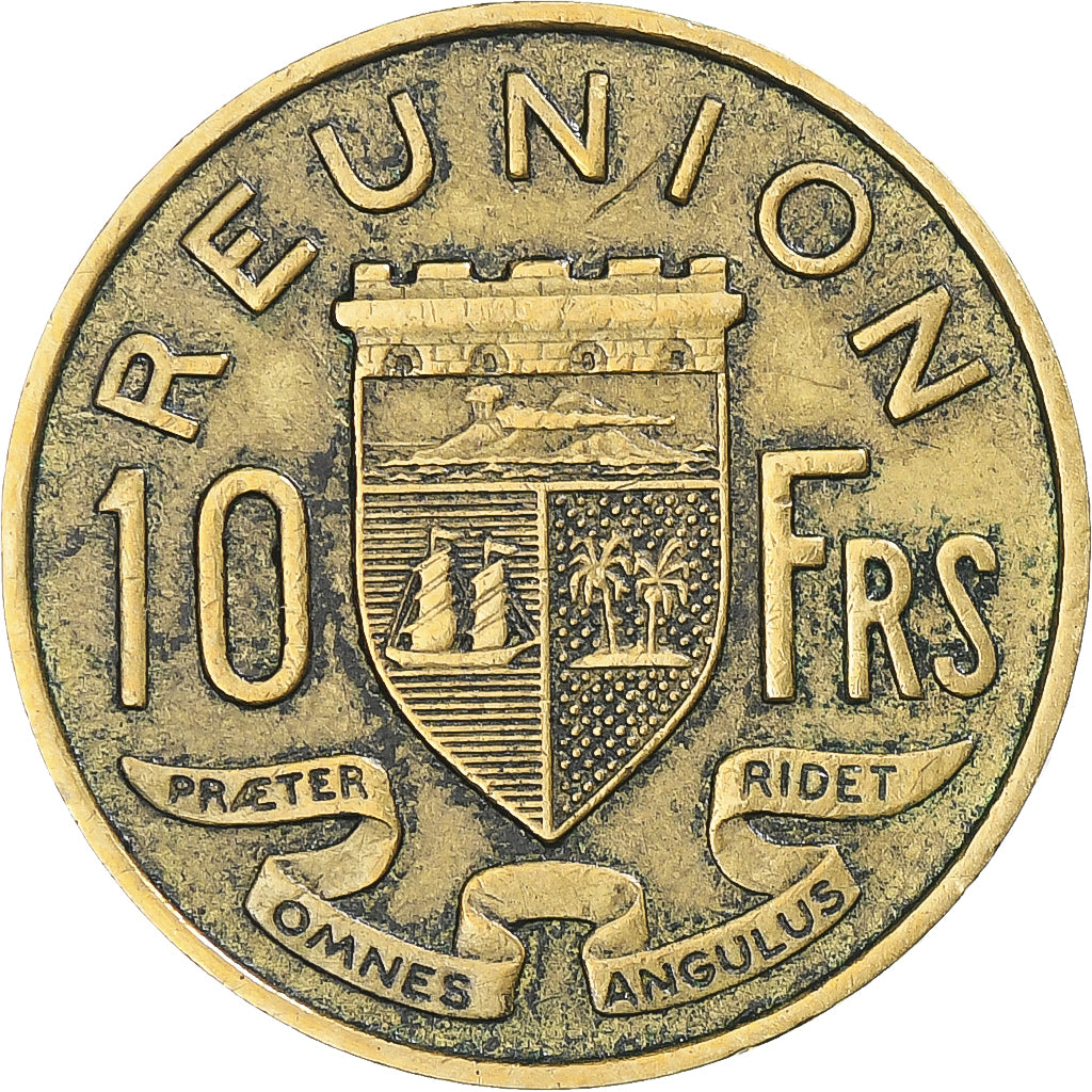 Coin, Réunion, 10 Francs, 1955, VF(30-35), Aluminum-Bronze, KM:10, Lecompte:78