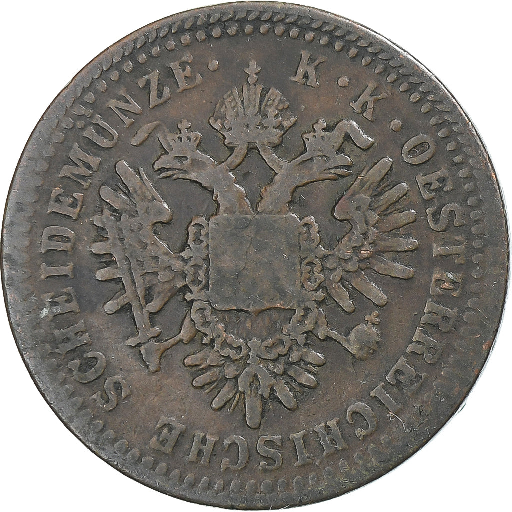 Coin, Austria, Franz Joseph I, Kreuzer, 1851, Kremnitz, VF(30-35), Copper