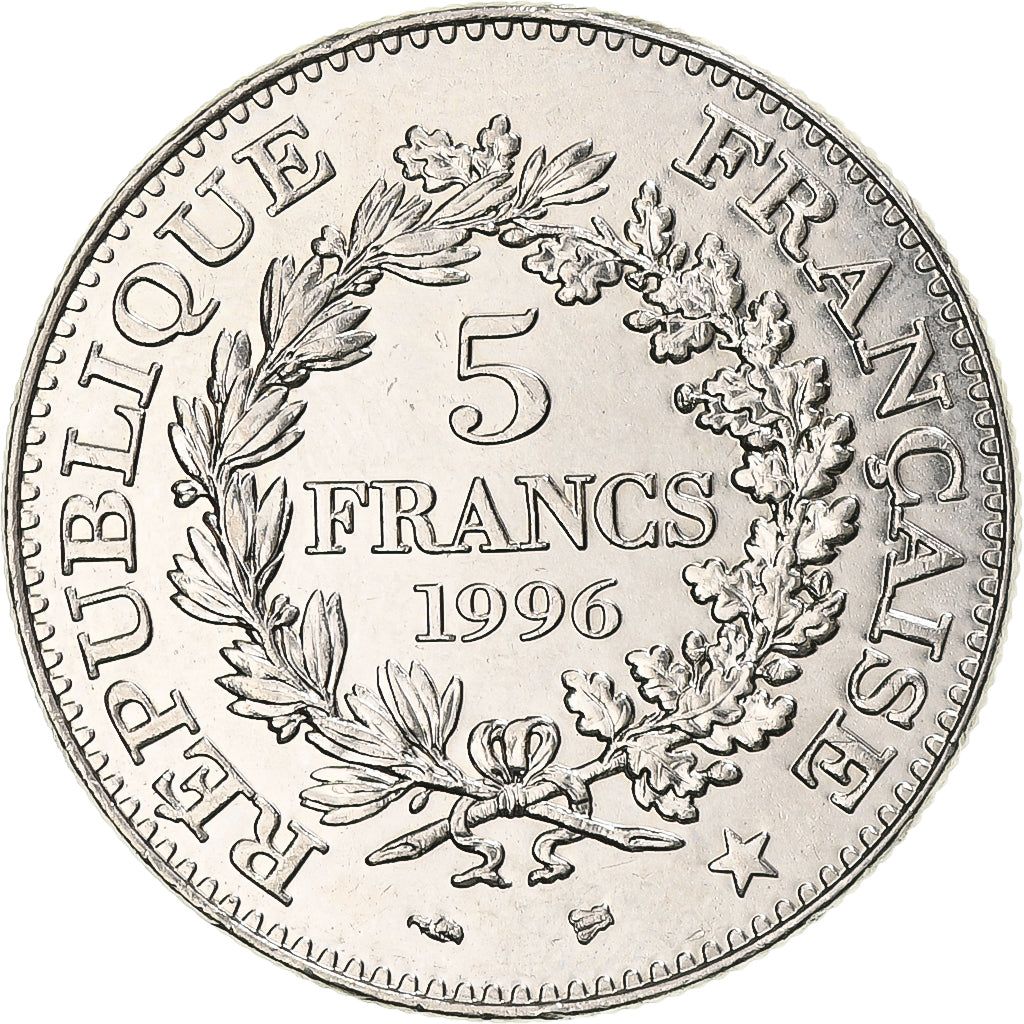 Coin, France, Hercule, 5 Francs, 1996, Paris, AU(50-53), Nickel, KM:1155