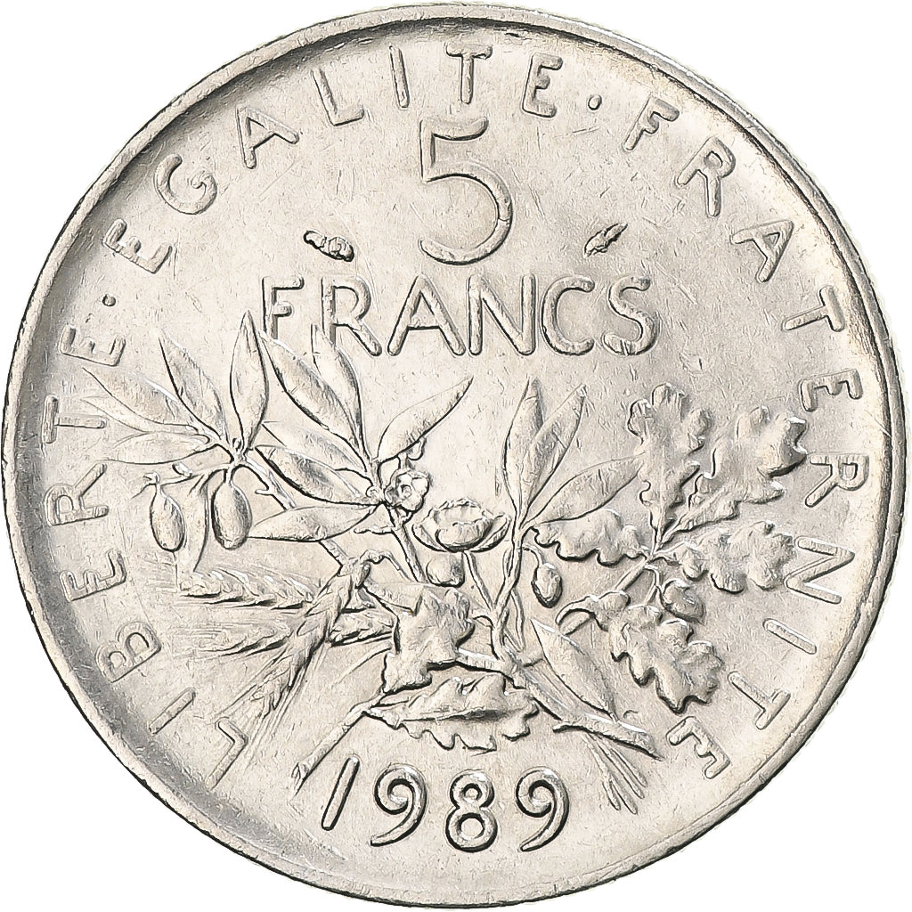 Coin, France, Semeuse, 5 Francs, 1989, Paris, AU(50-53), Nickel Clad