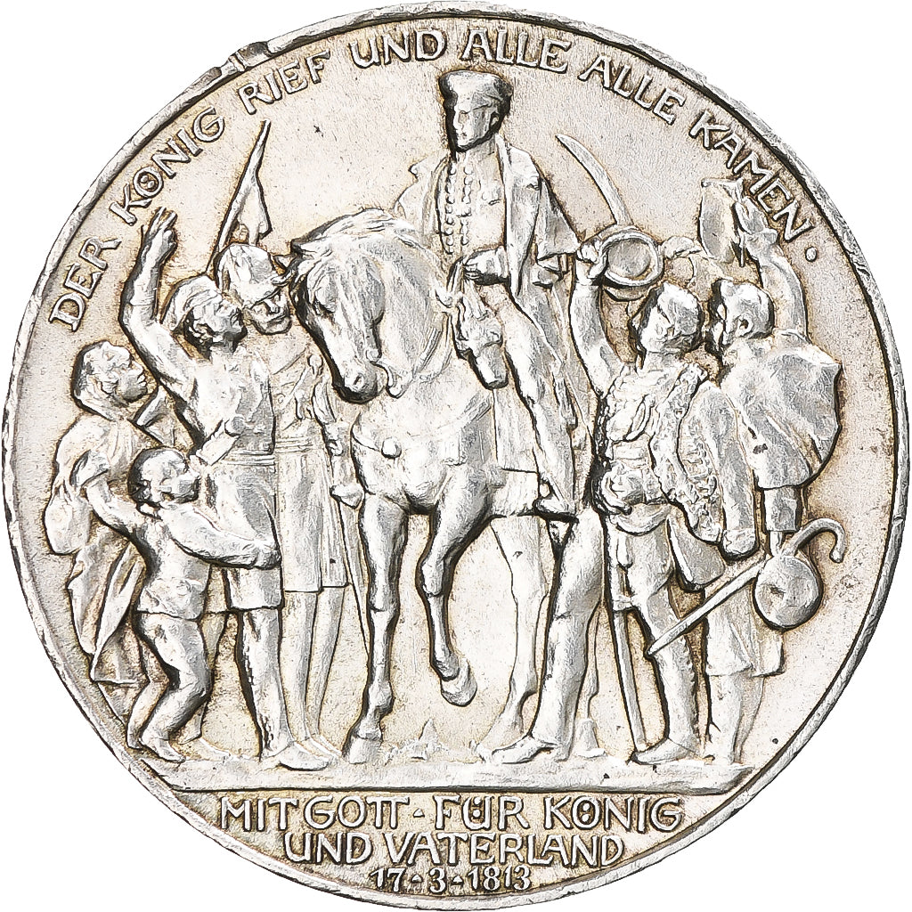 Munten, Duitse staten, PRUSSIA, Wilhelm II, 3 Mark, 1913, Berlin, ZF+, Zilver