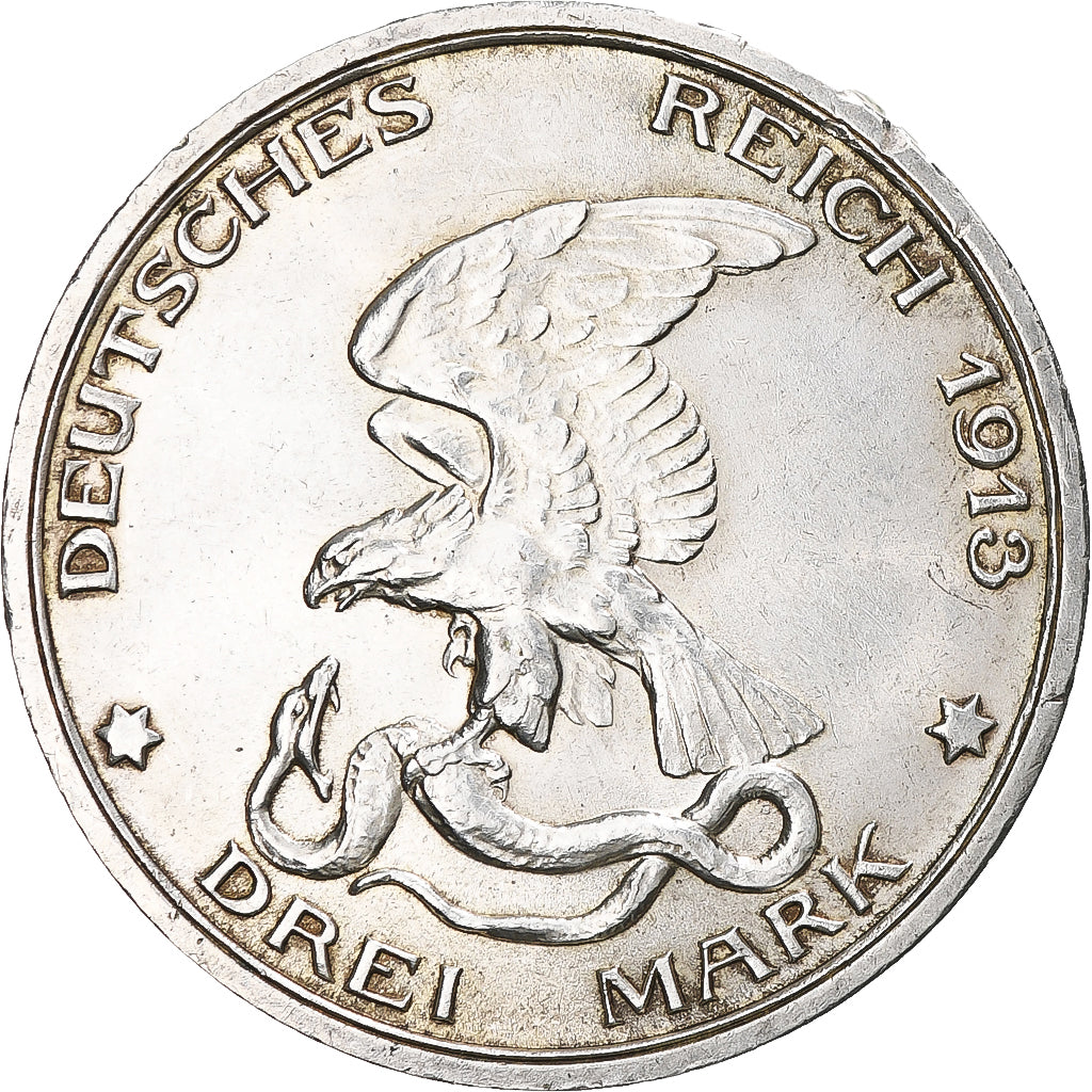 Munten, Duitse staten, PRUSSIA, Wilhelm II, 3 Mark, 1913, Berlin, ZF+, Zilver