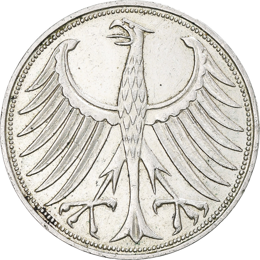 Moneta, GERMANIA - REPUBBLICA FEDERALE, 5 Mark, 1970, Hambourg, BB+, Argento