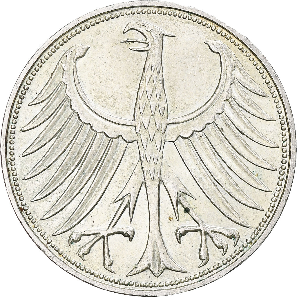 Coin, GERMANY - FEDERAL REPUBLIC, 5 Mark, 1973, Hamburg, AU(55-58), Silver