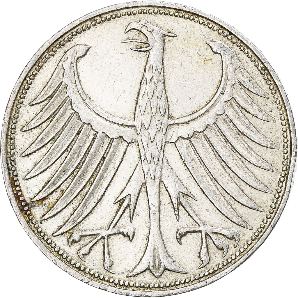 Moeda, ALEMANHA - REPÚBLICA FEDERAL, 5 Mark, 1970, Hambourg, EF(40-45), Prata
