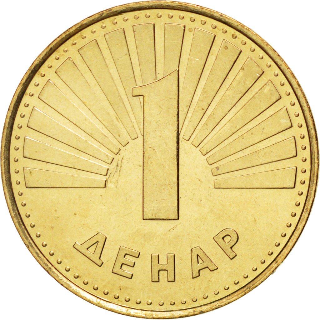 MACEDONIA, Denar, 2001, KM #2, MS(63), Brass, 23.7, 5.20