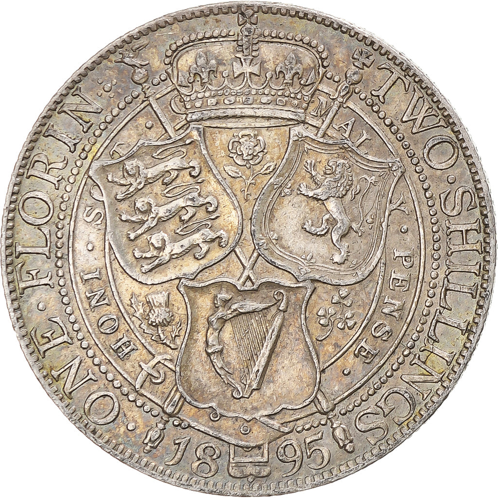 Moneta, Wielka Brytania, Victoria, Florin, Two Shillings, 1895, AU(50-53)