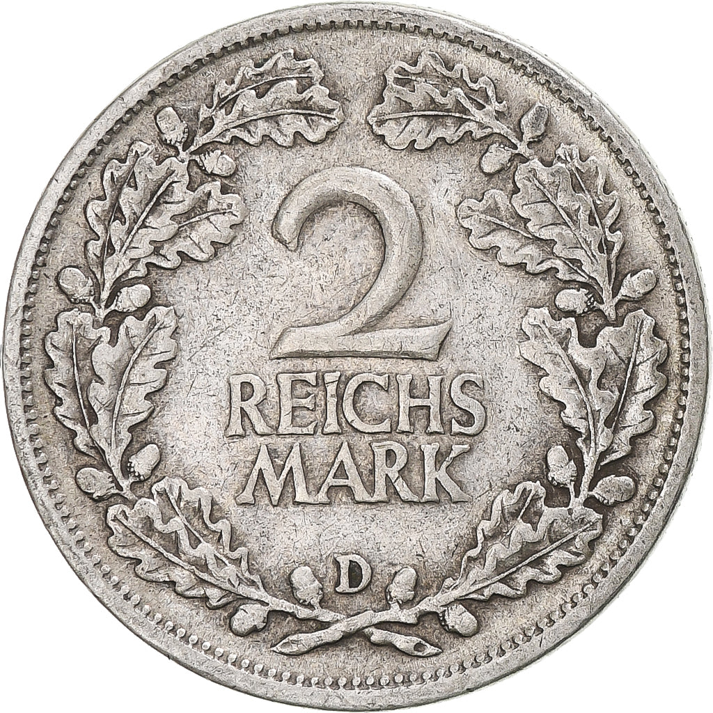 Moneta, NIEMCY, REP. WEIMARSKA, 2 Mark, 1926, Munich, EF(40-45), Srebro, KM:23