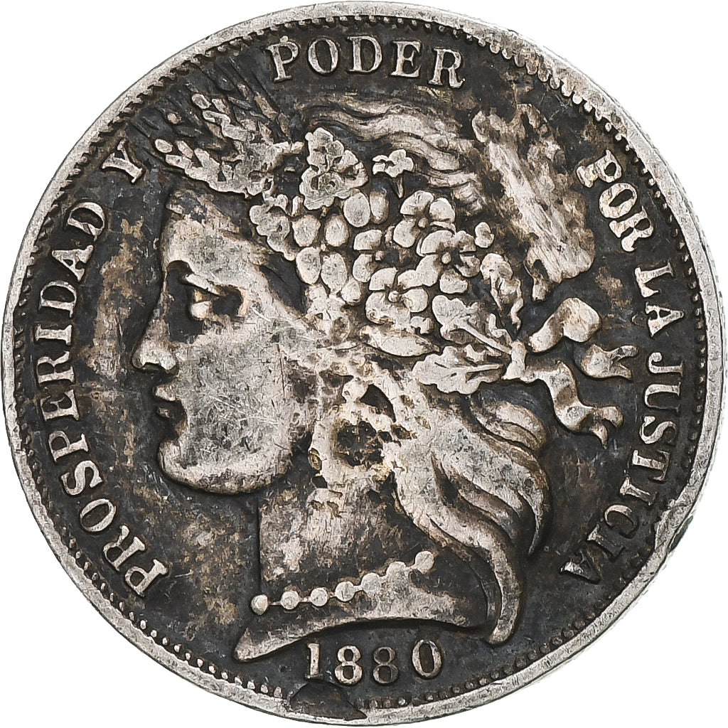 Coin, Peru, Peseta, 1880, Lima, VF(20-25), Silver, KM:200.2