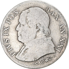 Coin, ITALIAN STATES, PAPAL STATES, Pius IX, Lira, 1866, Roma, VF(20-25)