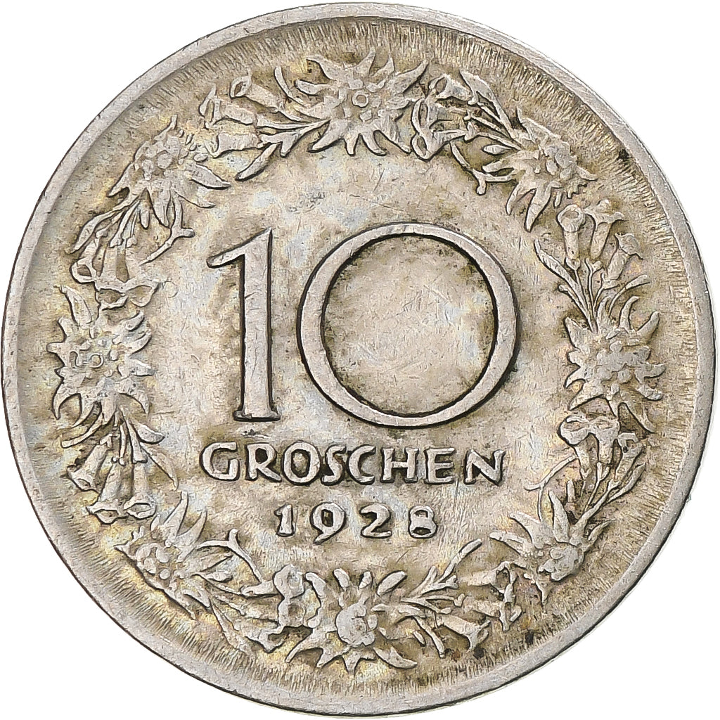 Munten, Oostenrijk, 10 Groschen, 1928, FR+, Cupro-nikkel, KM:2838