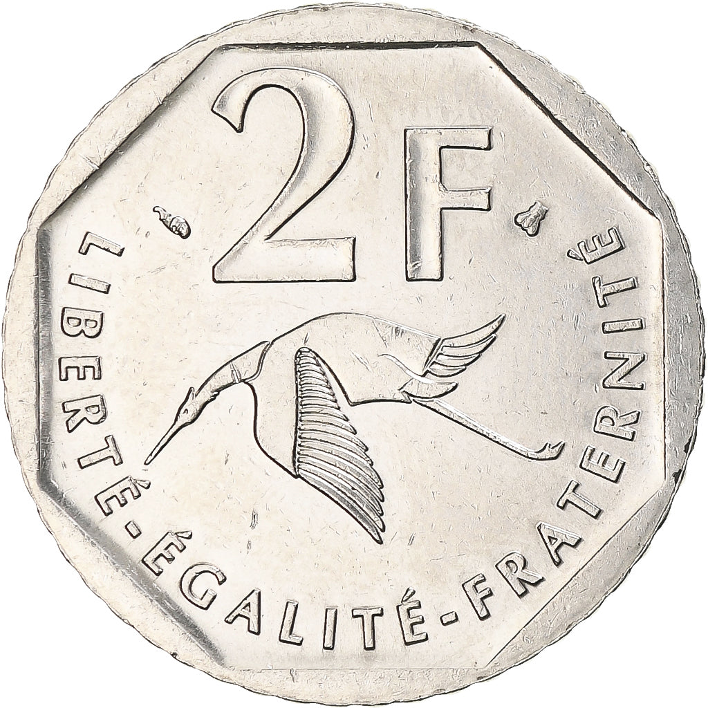 Coin, France, Guynemer, 2 Francs, 1997, AU(50-53), Nickel, KM:1187